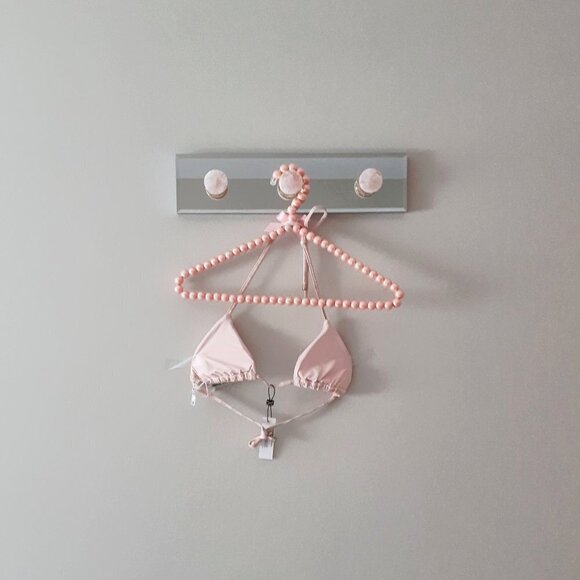 NWT Vitamin A blush pink & stripe triangle bikini top & reversible bottom set, 4 - Picture 5 of 11